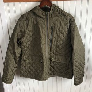 J. Crew Quilted Field Jacket with Hood as L
